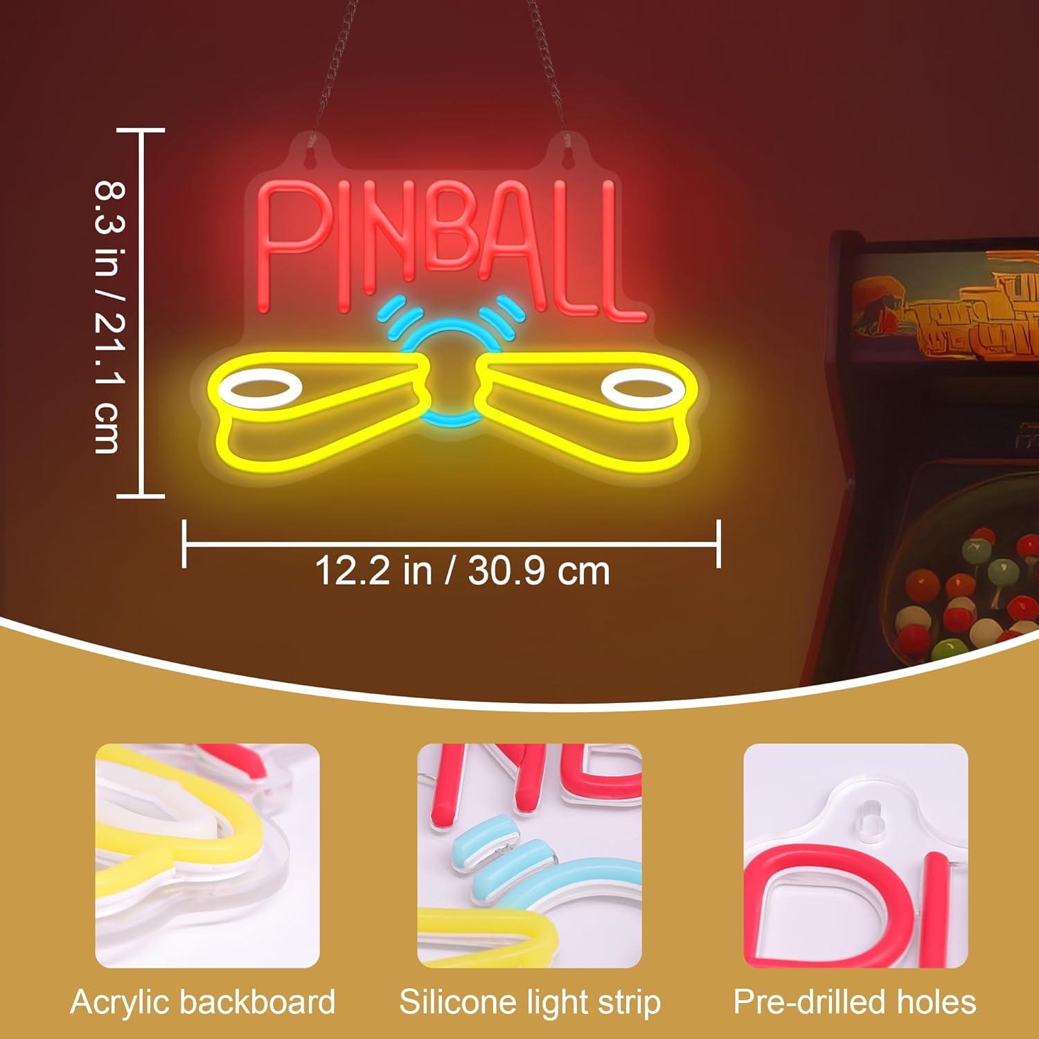 لافتة نيون لألعاب البينبول، تع - مراجعة Arcade Games & Vending Llc Photos وسعره